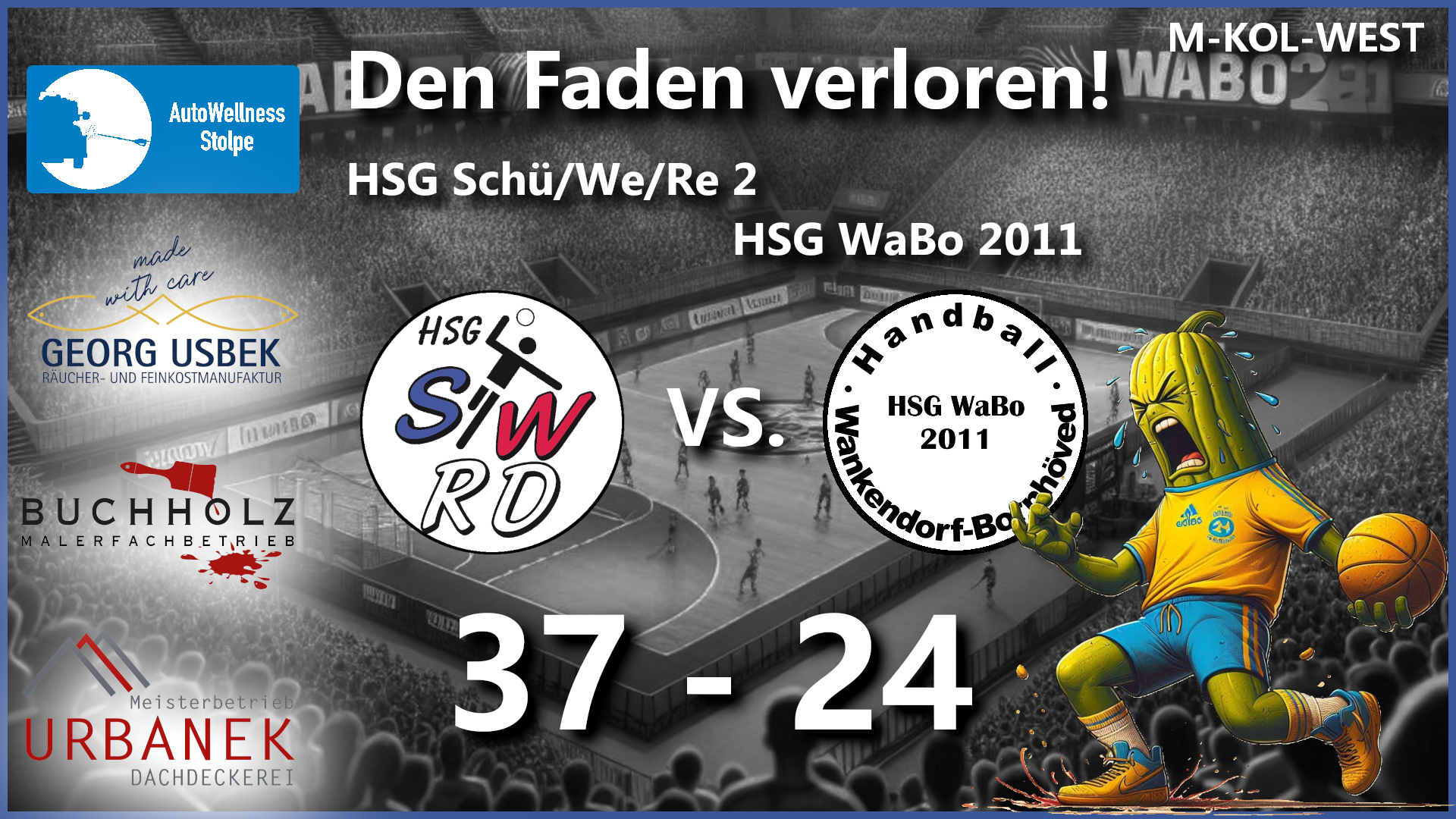 Ergebnis HSG Schülp Westerrönfeld Rendsburg gegen HSG WaBo 2011 in der Kreisoberliga West Saison 2024/2025